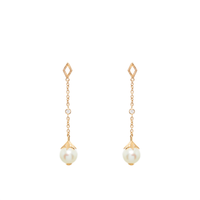 Pearl Long Drop (9K Gold) - Carrie K. 