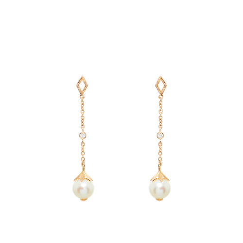 Pearl Long Drop (9K Gold) - Carrie K. 