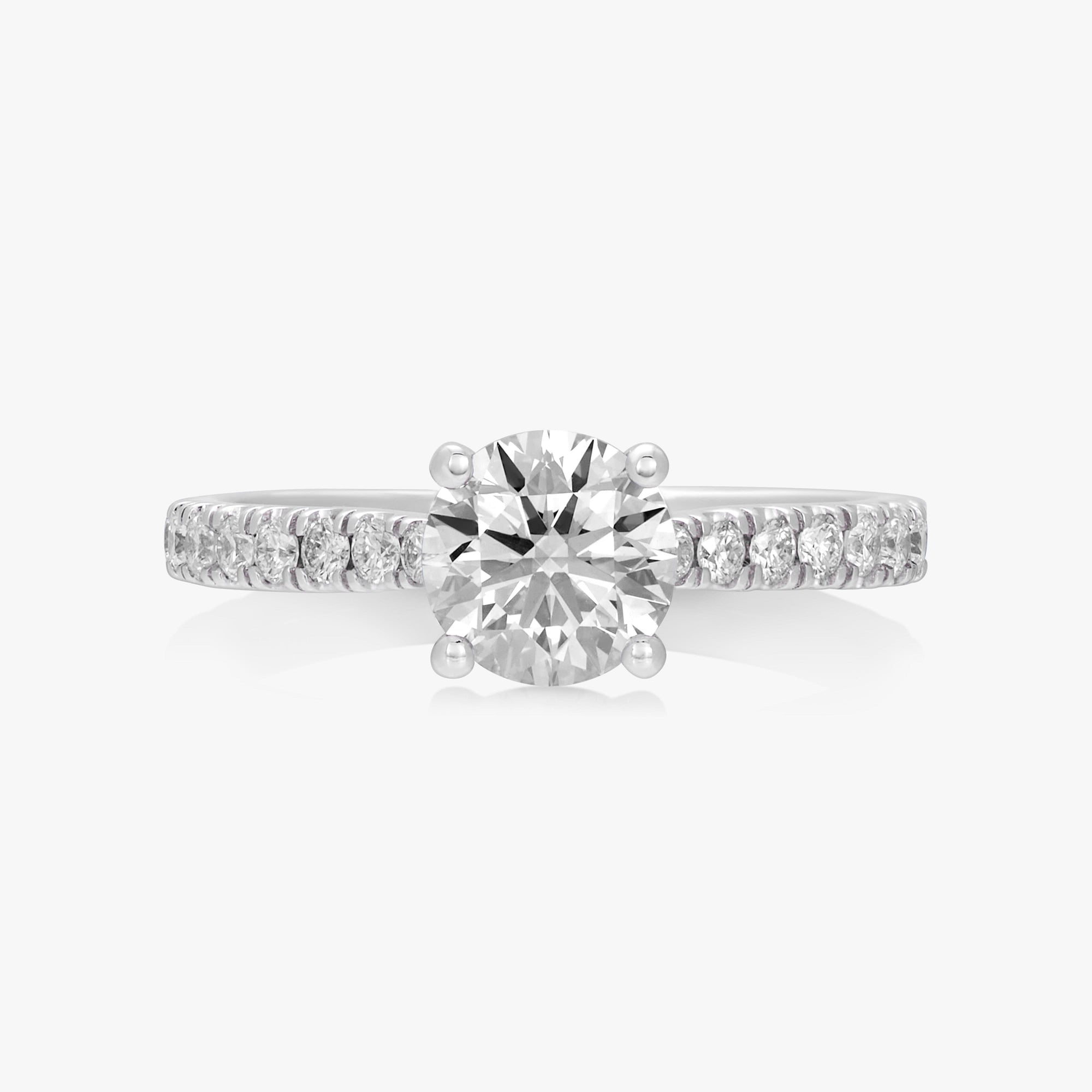 1.00ct Lab-Grown Diamond 4 Pronged Pave Ring - Carrie K.