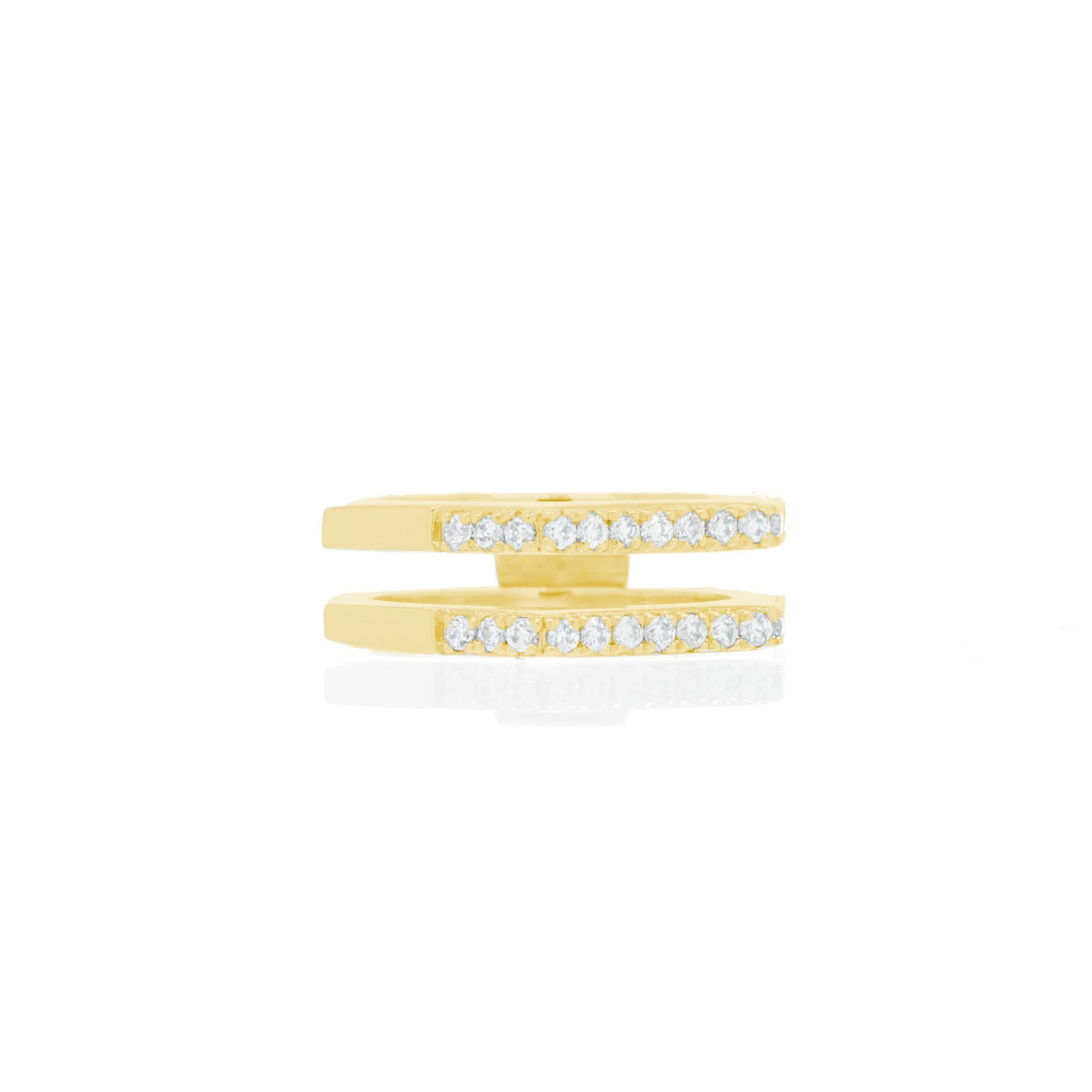 Nut & Bolt Yellow Gold Double-Band Rings - Carrie K. 